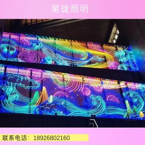 燈幕畫、燈飾畫、南寧墻壁畫、玻璃燈幕、霓虹畫、墻體亮化